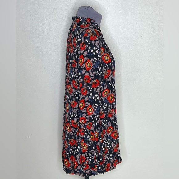 Free People Poet Sleeve Button Down Tunic Blouse - Picture 3 of 6